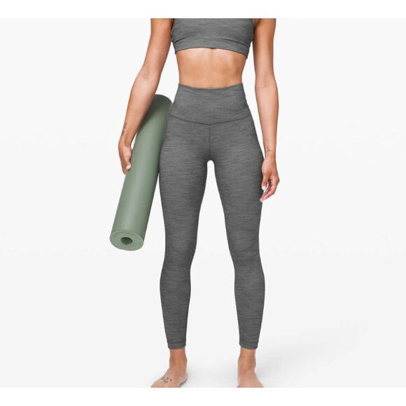 Lululemon Align Pant 25" Mini Heathered Herringbone Grey Women's Size 2 - Picture 1 of 4